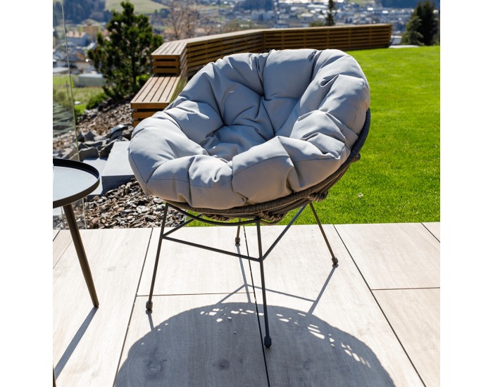 Záhradný set z umelého ratanu Gauri - tmavosivá / sivá / čierna