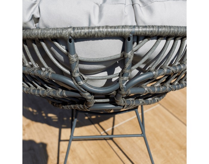 Záhradný set z umelého ratanu Gauri - tmavosivá / sivá / čierna