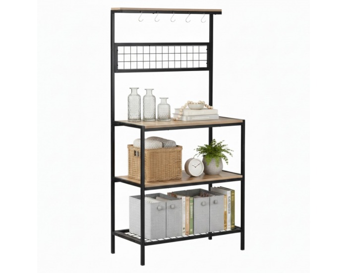 Regál Gavino - dub sonoma trufel / čierna