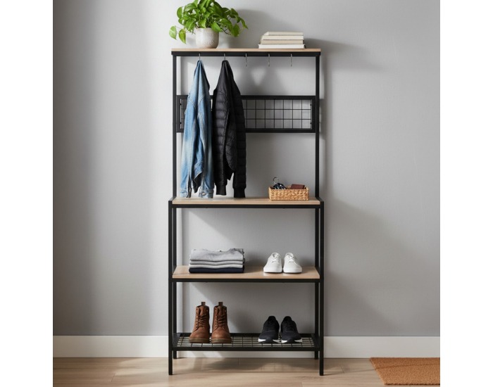 Regál Gavino - dub sonoma trufel / čierna