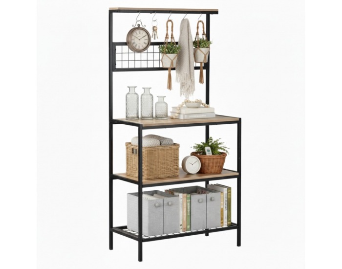 Regál Gavino - dub sonoma trufel / čierna