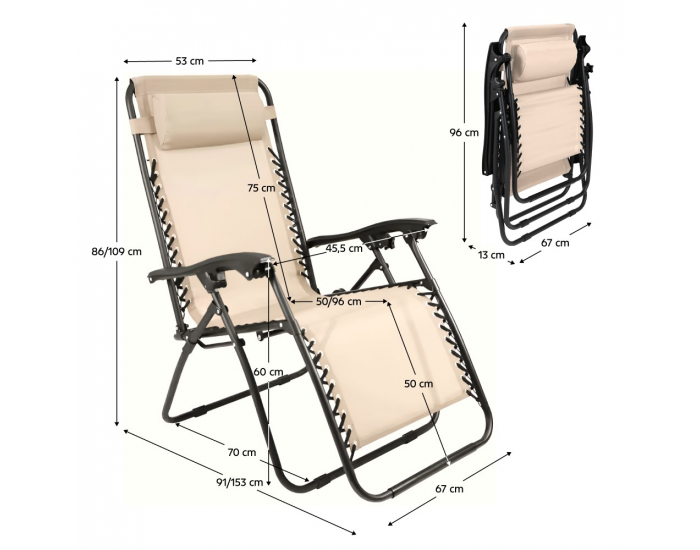 Záhradné lehátko Gerald New - béžová