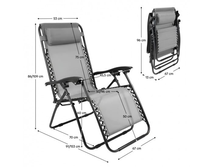 Záhradné lehátko Gerald New - sivá