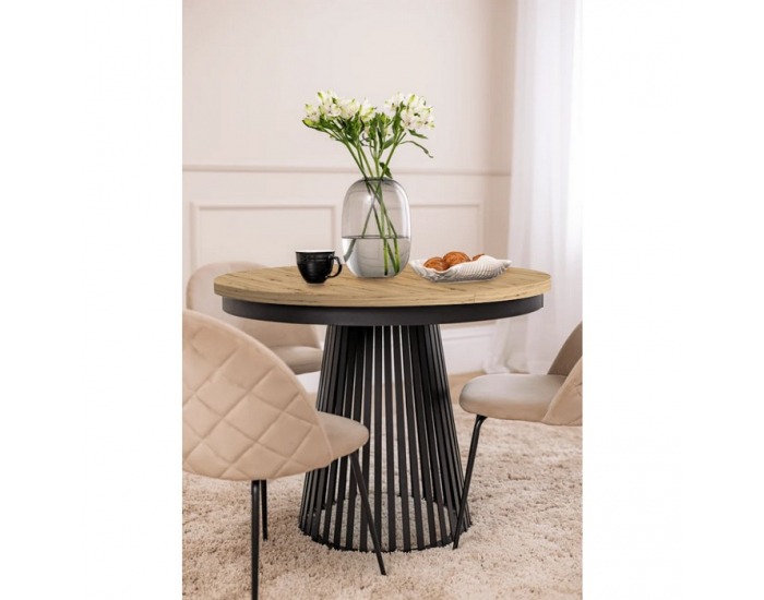 Rozkladací jedálenský stôl Gerdony - čierna / dub artisan