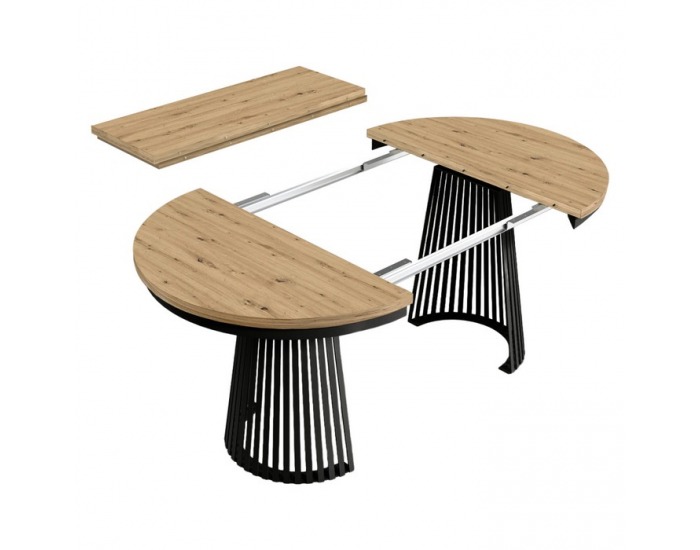 Rozkladací jedálenský stôl Gerdony - čierna / dub artisan