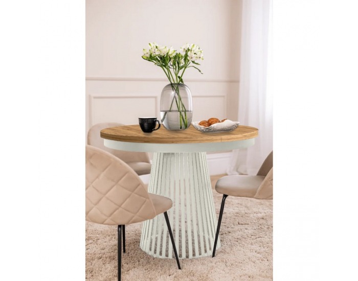 Rozkladací jedálenský stôl Gerdony - kašmír / dub craft zlatý