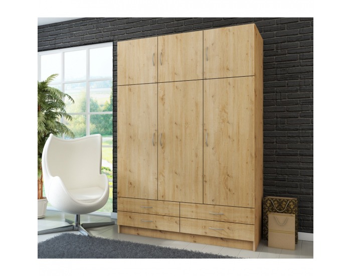 Šatníková skriňa Geri New 3D - dub artisan