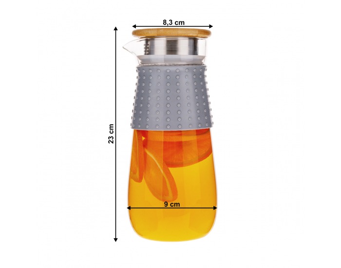 Karafa Glazo 1200 ml - priehľadná / sivá