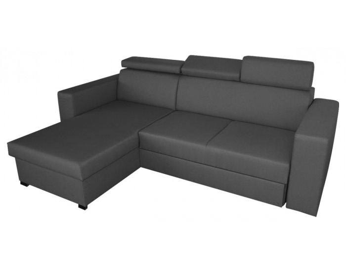 Rohová sedačka s rozkladom a úložným priestorom Costa L/P - šenil šedý (Bravo 12)