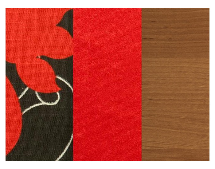 Jednolôžková posteľ (váľanda) Aga - kvety červené / suedine červený / jelša