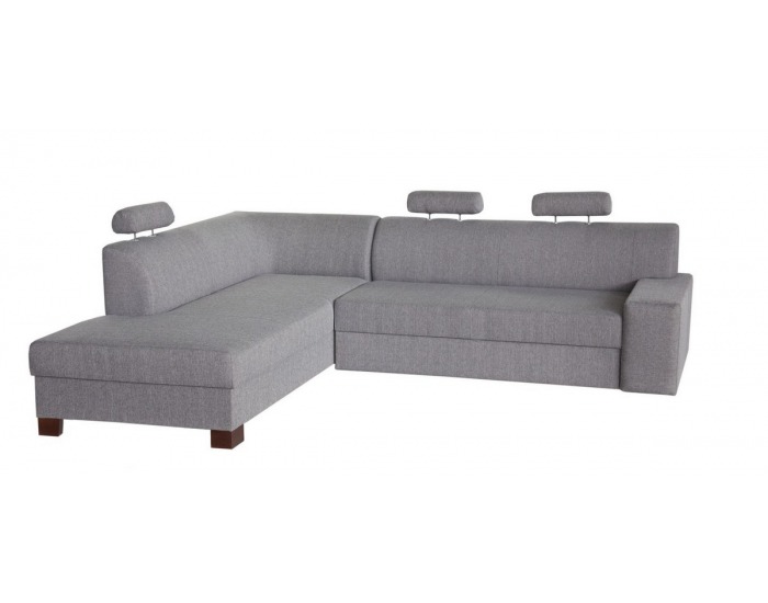 Rohová sedačka s rozkladom a úložným priestorom Paris L - šenil sivý (Portland 91)