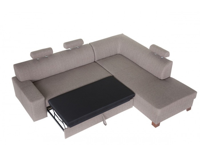 Rohová sedačka s rozkladom a úložným priestorom Paris P - šenil béžový (Portland 22)