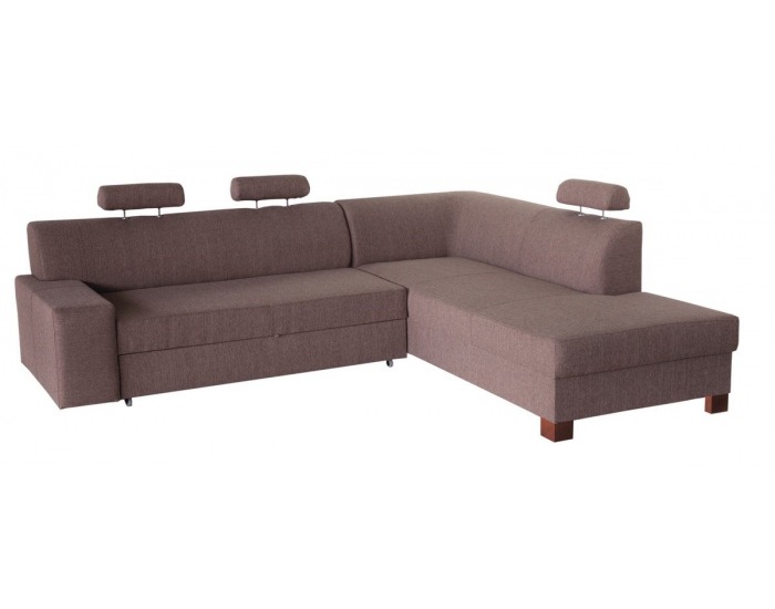 Rohová sedačka s rozkladom a úložným priestorom Paris P - šenil svetlohnedý (Portland 24)