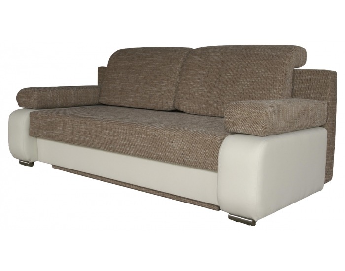 Rozkladacia pohovka s úložným priestorom Samba - biela ekokoža / berlin 3