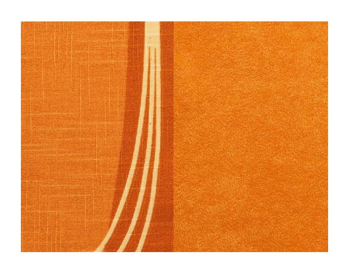 Rozkladacia pohovka s úložným priestorom Zico - vlny oranžové / suedine oranžový