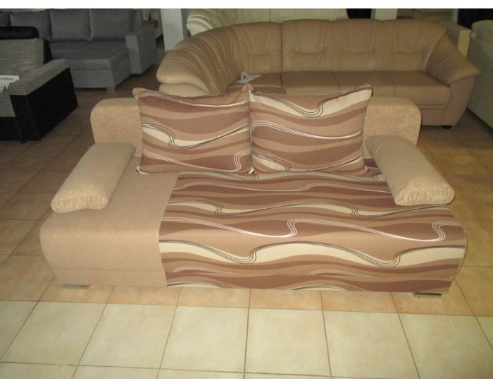 Rozkladacia pohovka s úložným priestorom Zico SR - vlny béžové / suedine béžový