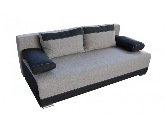 Rozkladacia pohovka s úložným priestorom Zumba - sivá / čierna