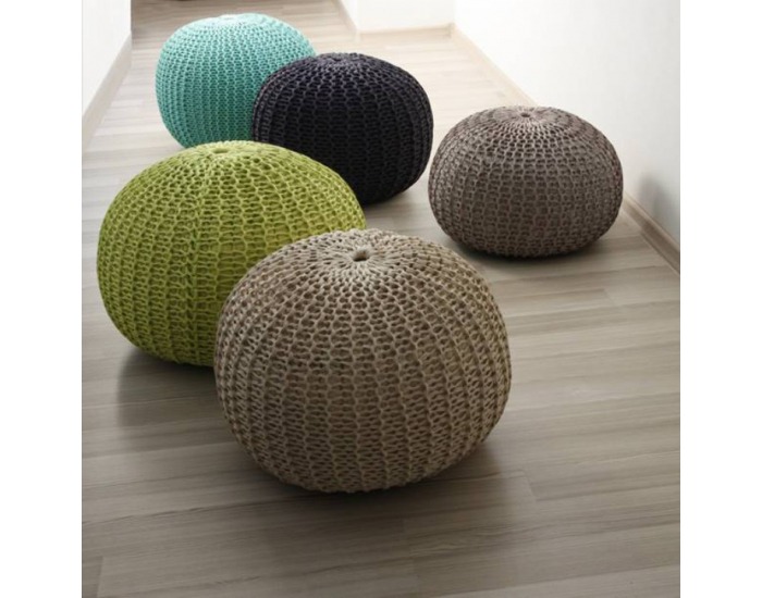 Pletená taburetka Gobi Typ 1 - čierna