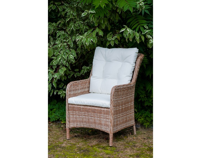Záhradné kreslo z umelého ratanu Goccia - hnedá / ecru