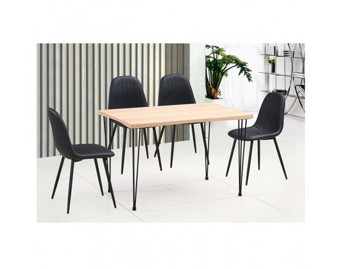 Jedálenský stôl Gordan - svetlý buk / čierna