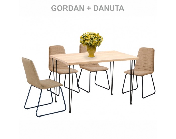 Jedálenský stôl Gordan - svetlý buk / čierna