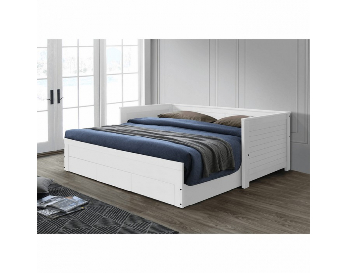Jednolôžková posteľ s roštami a úložným preistorom Goreta - biela