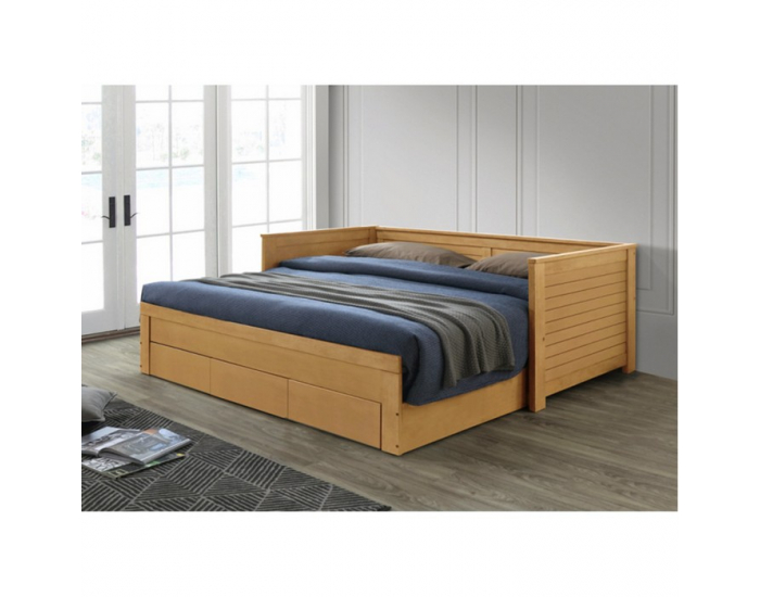 Jednolôžková posteľ s roštami a úložným priestorom Goreta - dub