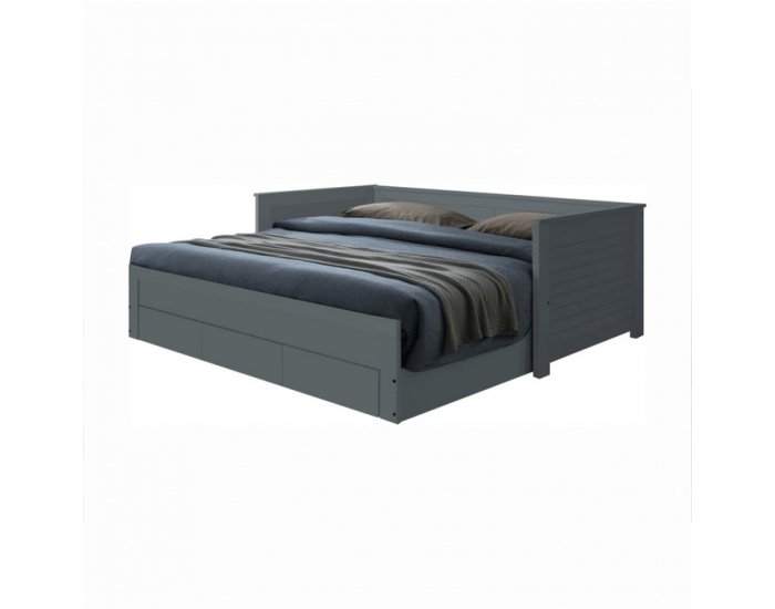 Jednolôžková posteľ s roštami a úložným priestorom Goreta - sivá