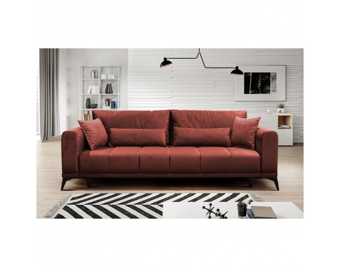 Rozkladacia pohovka s úložným priestorom Grace Big Sofa - terakota