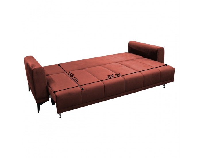 Rozkladacia pohovka s úložným priestorom Grace Big Sofa - terakota