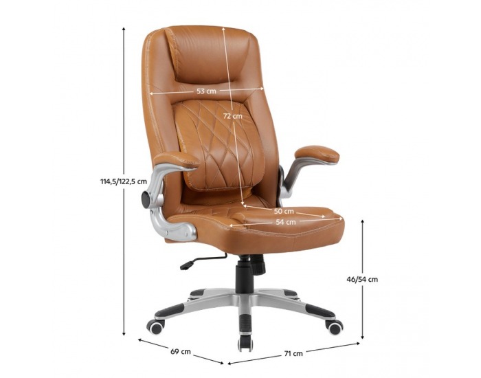 Kancelárske kreslo Greko - hnedá / strieborná