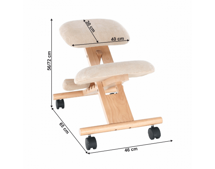 Ergonomická kľakačka Groco - krémová / buk