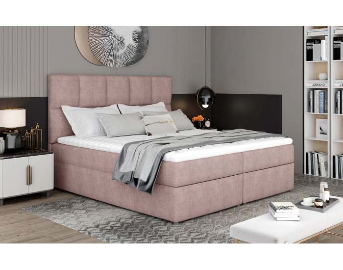 Čalúnená manželská posteľ s úložným priestorom Grosio 185 - ružová