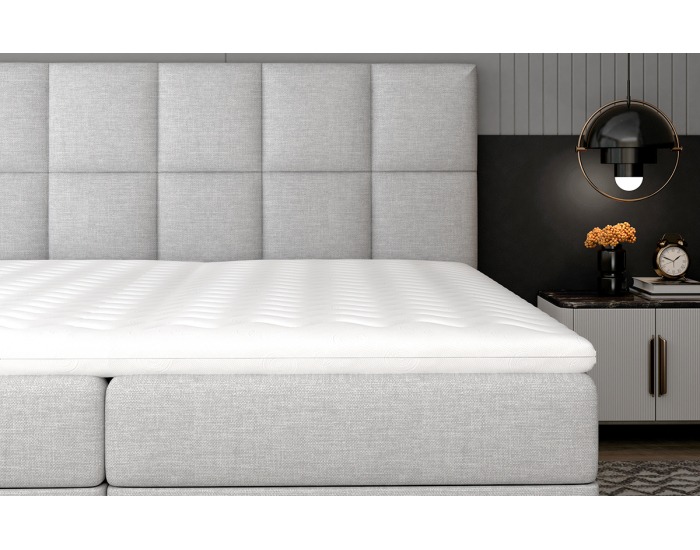 Čalúnená manželská posteľ s úložným priestorom Grosio 165 - svetlosivá