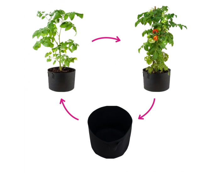 Vrece na pestovanie (2 ks) Grovin Typ 1 - čierna / sivá