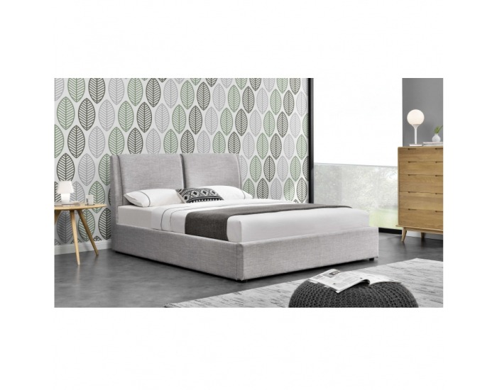 Čalúnená manželská posteľ s roštom Gulia 180 180x200 cm - sivá