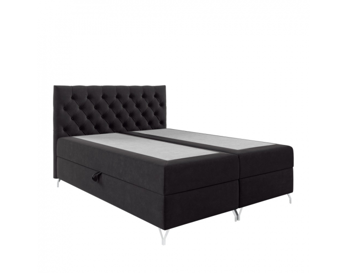 Boxspringová manželská posteľ Guliette 140 - čierna (Velvet)