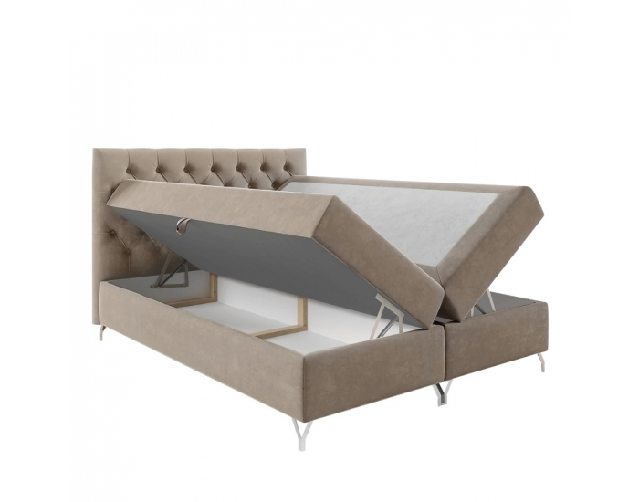 Boxspringová manželská posteľ Guliette 180 - béžová (Velvet)