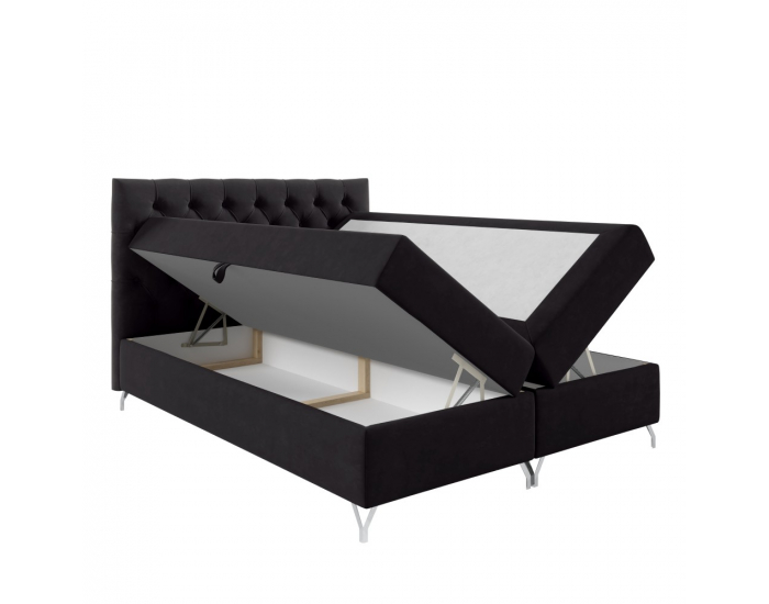 Boxspringová manželská posteľ Guliette 180 - čierna (Velvet)