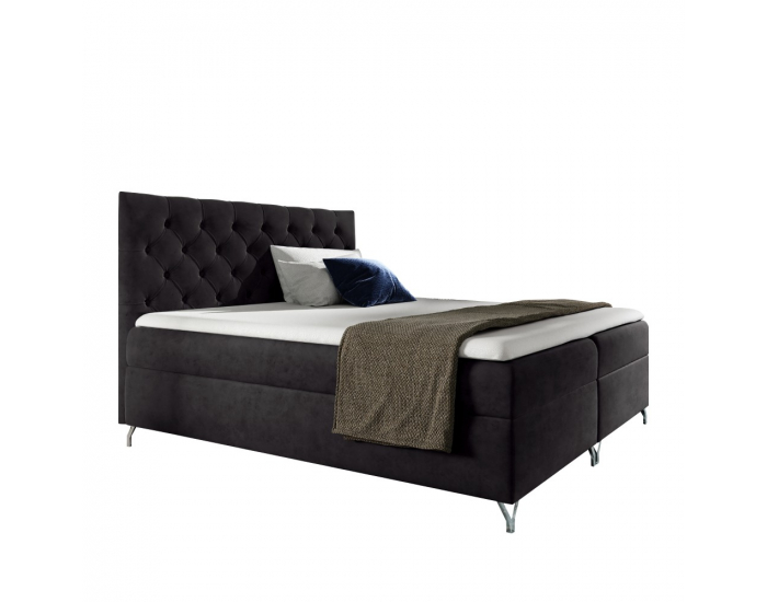 Boxspringová manželská posteľ Guliette 200 - čierna (Velvet)
