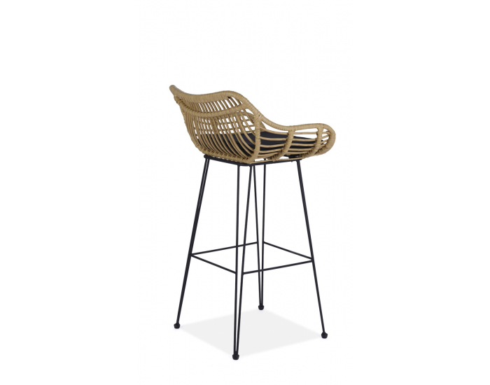 Barová stolička H-105 - prírodná / čierna