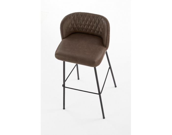 Barová stolička H-92 - tmavohnedá / čierna