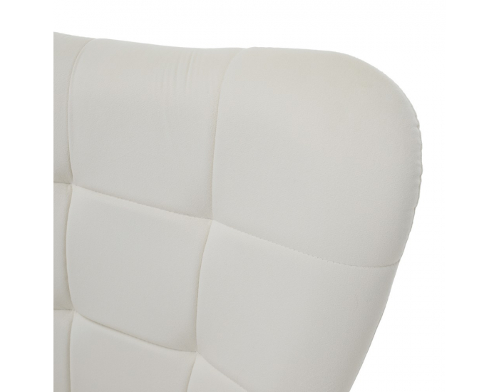 Kreslo s podnožou Haben - biela (Velvet) / čierna