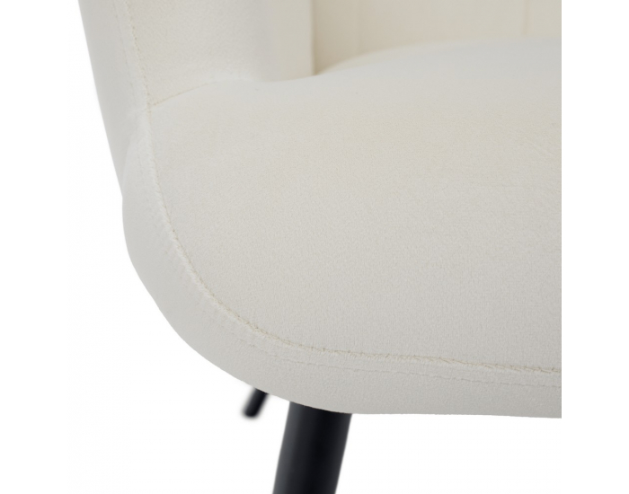 Kreslo s podnožou Haben - biela (Velvet) / čierna
