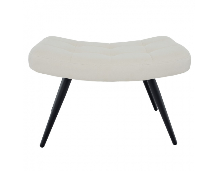 Kreslo s podnožou Haben - biela (Velvet) / čierna