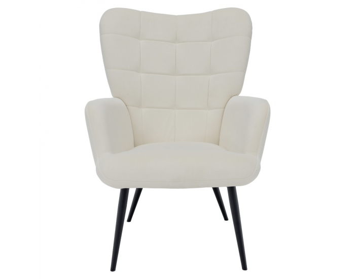 Kreslo s podnožou Haben - biela (Velvet) / čierna