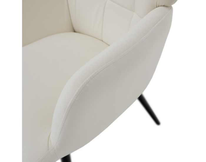 Kreslo s podnožou Haben - biela (Velvet) / čierna
