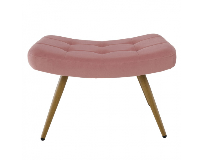 Kreslo s podnožou Haben - ružová (Velvet) / čierna