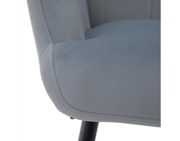 Kreslo s podnožou Haben - sivá (Velvet) / čierna