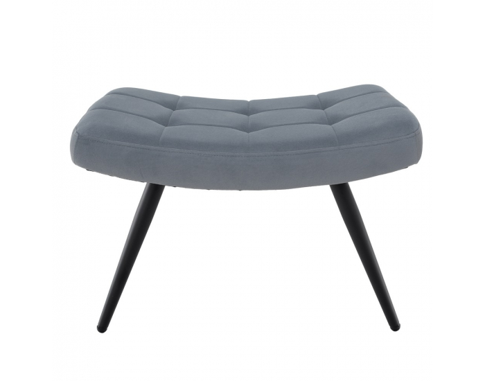 Kreslo s podnožou Haben - sivá (Velvet) / čierna